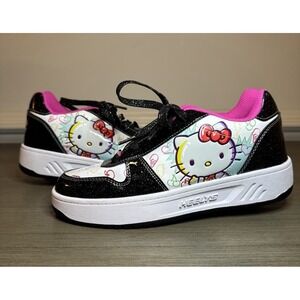 Heelys Girls Hello Kitty Skate Shoes Black Pink White Roller Sneakers Youth 6
